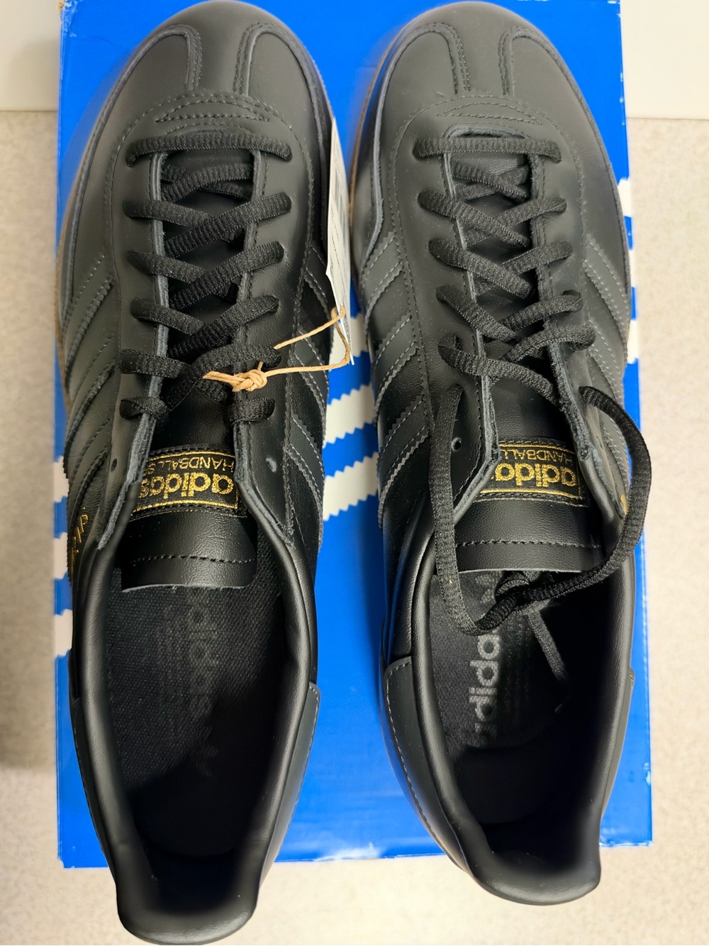 adidas Handball Spezial Core Black Carbon Gold Metallic Size 12 Men NEW JS3868 - Picture 7 of 11